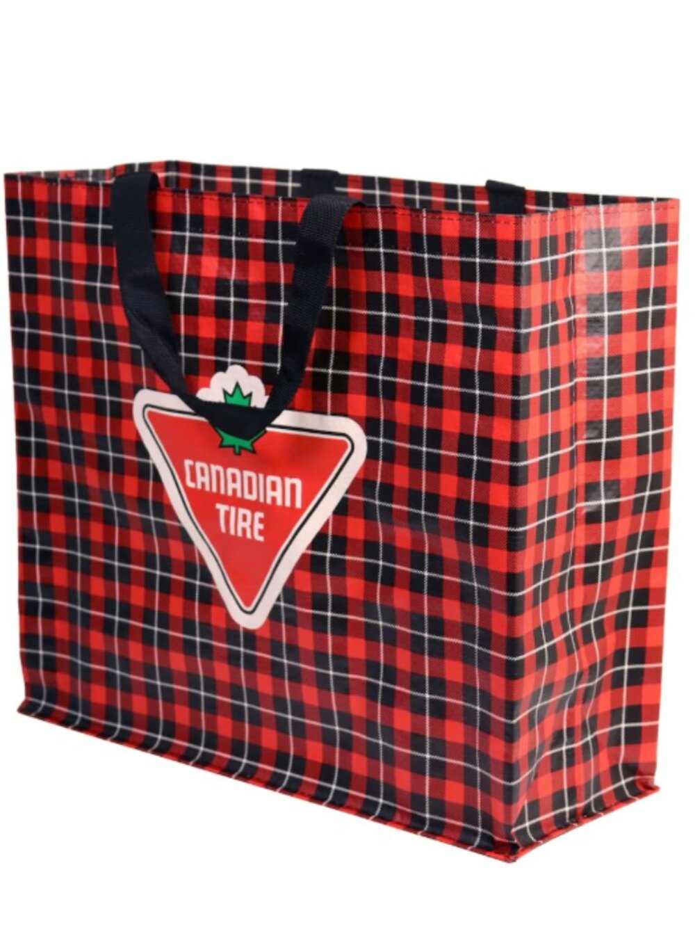 Canadian Tire Heated Rivalry Red Plaid Reusable Shopping Bag Tote NEW